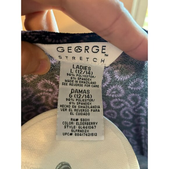 George Stretch Wrap Dress in Black and Purple - Picture 5 of 5